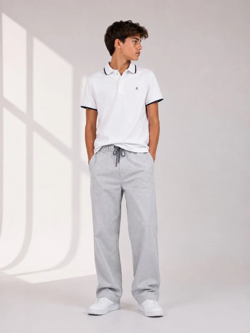 Teen boy's trousers, ash grey DAVOS-360 Turkey
