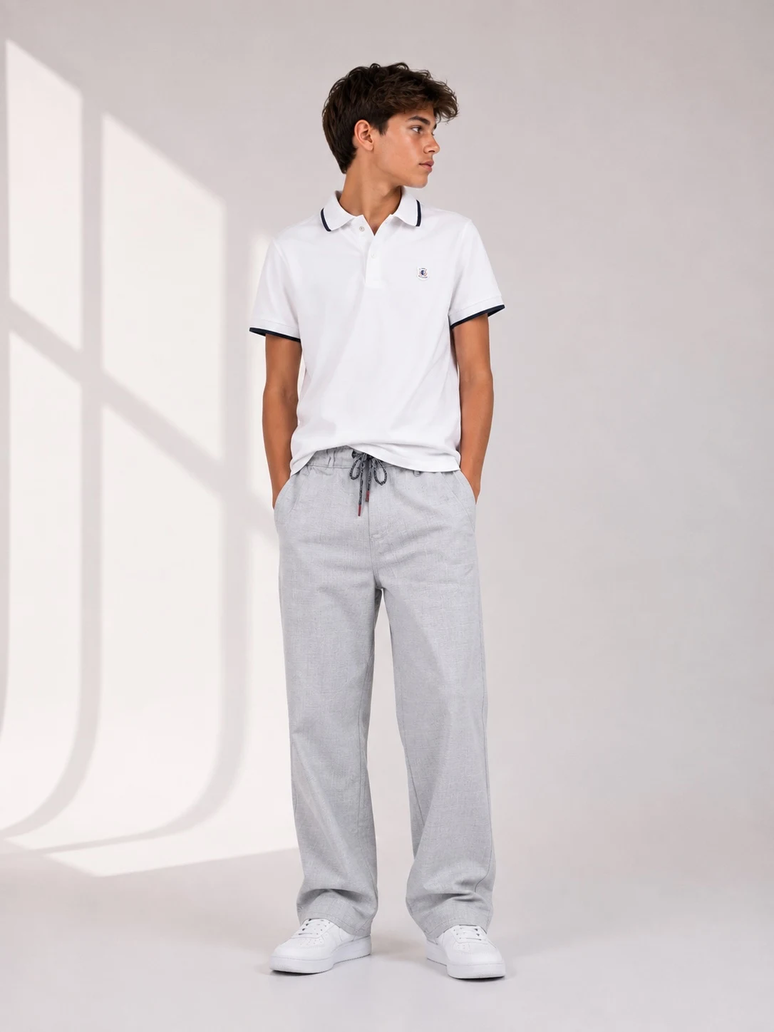 Teen boy's trousers, ash grey DAVOS-360 Turkey