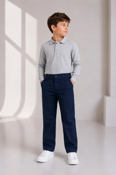 Брюки для хлопчика котонові, стиль casual,  темно-син 2070 F&Dkids