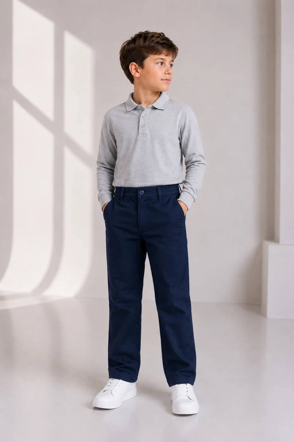 Брюки для хлопчика котонові, стиль casual,  темно-син 2070 F&Dkids