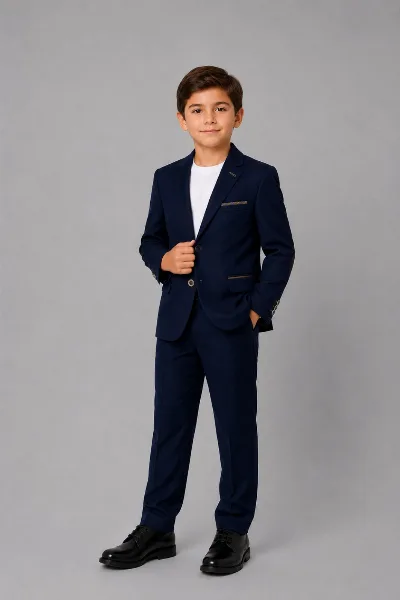 Classic Suit for Boys, Dark Navy Melange A118 W-F, Ukraine