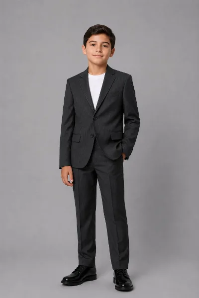 Classic Suit for Boys, Dark Grey M-01 W-F, Ukraine