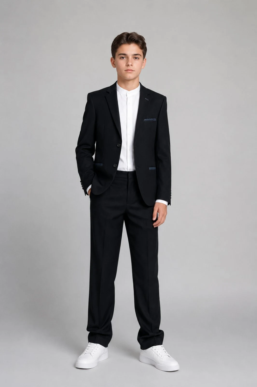 Classic school suit for boys in black, DIEGO model.