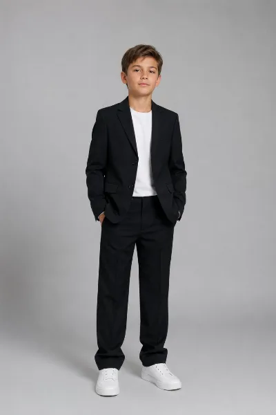 Black school suit for boys, Mark model