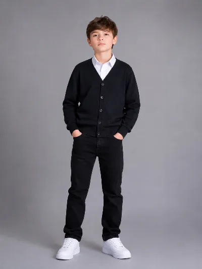 Трикотажный джемпер для мальчика-подростка Armani черный арт.3217 FAGIS