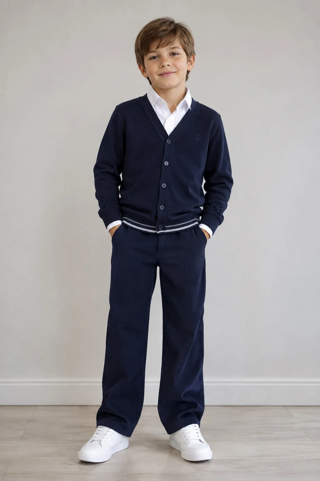 Classic blue knitted jumper for boys 335/340 Ukraine