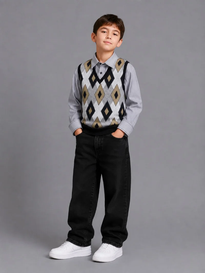 CLASSIK Faux-Shirt Sweater for Boys, art. 310 (Turkey)