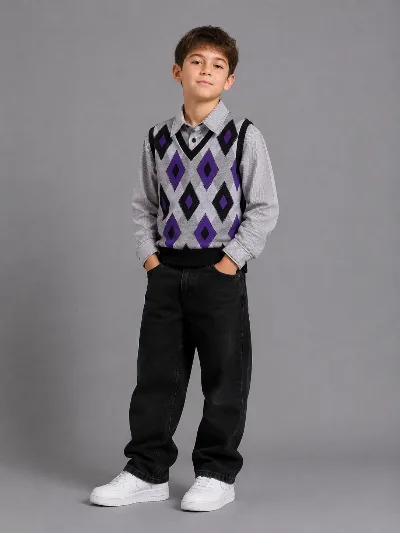 CLASSIK Faux-Shirt Sweater for Boys, art. 310 (Turkey)