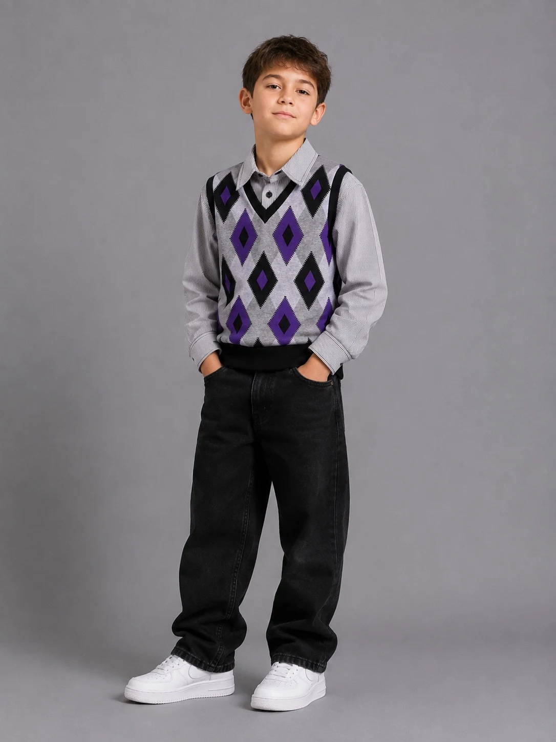 CLASSIK Faux-Shirt Sweater for Boys, art. 310 (Turkey)