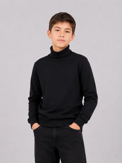 Black turtleneck sweater for boys 0226102 Tatoshka
