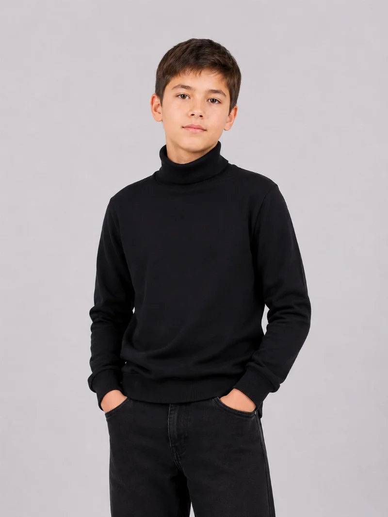 Black turtleneck sweater for boys 0226102 Tatoshka
