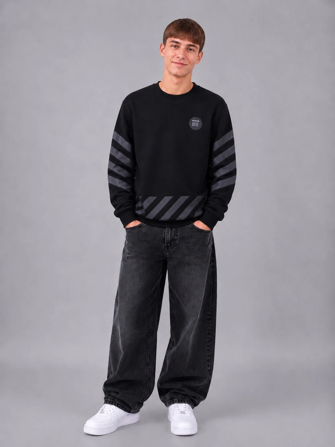 Світшот підлітковий,  чорний графіт OFF WHITE 19102 ADNS