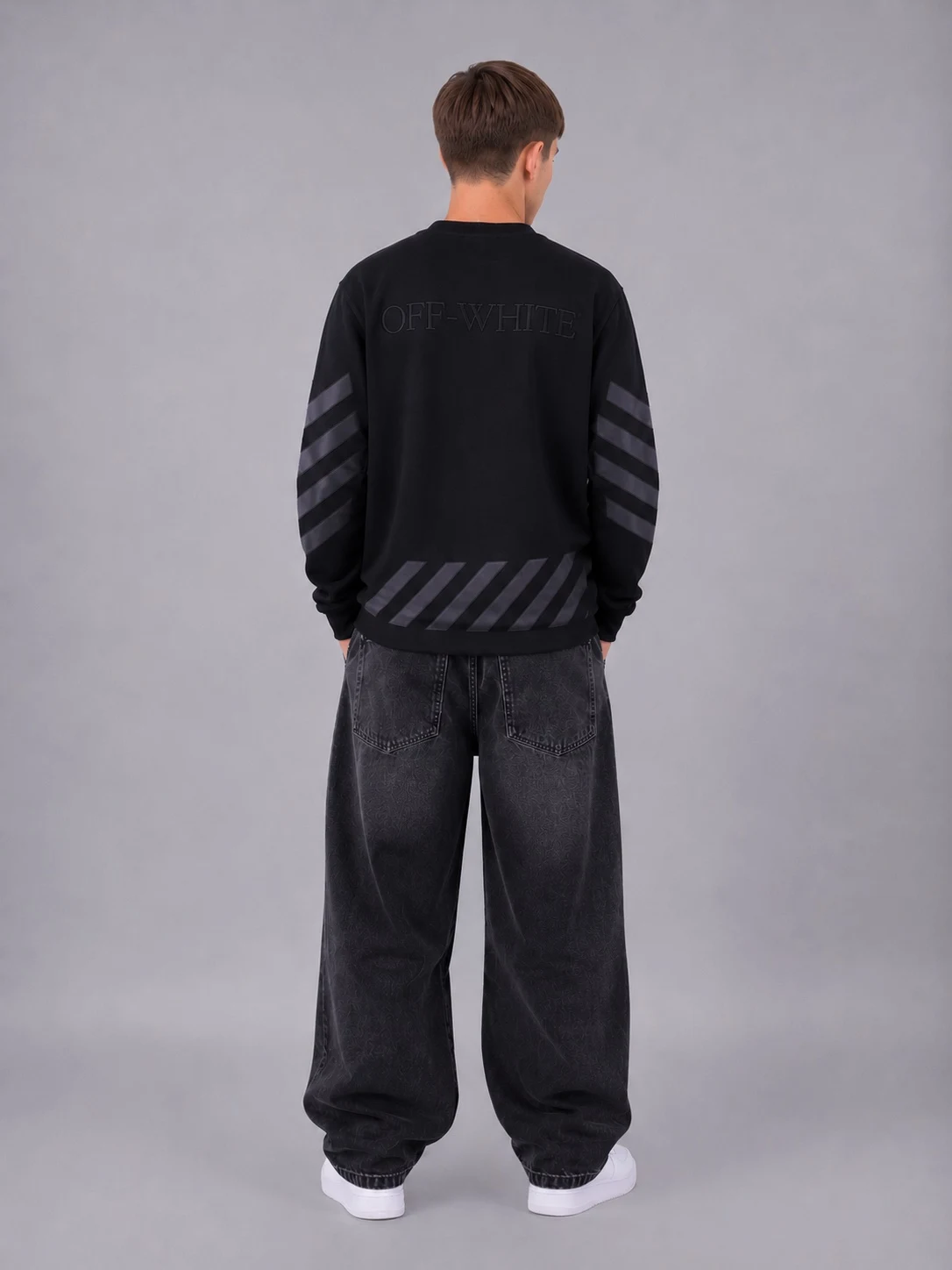Світшот підлітковий,  чорний графіт OFF WHITE 19102 ADNS