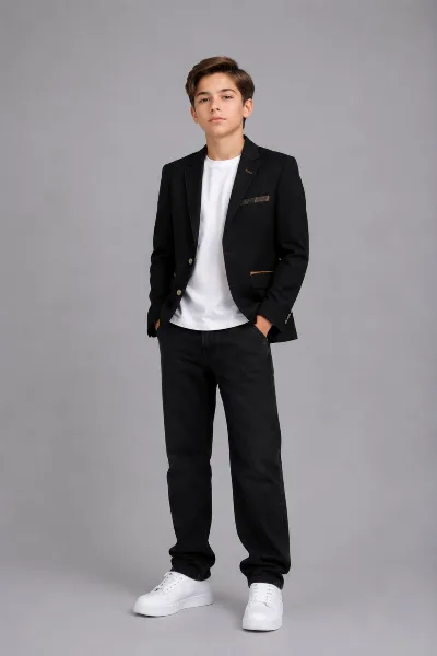 Classic blazer for boys, black A193/P W-F, Ukraine