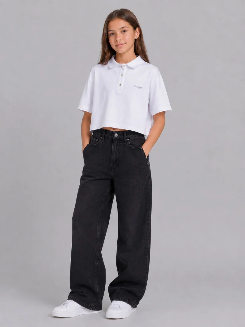 Oversized Polo Shirt for Girls, White Lacoste 114098 SMIL