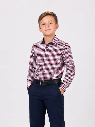 School shirt for boys 4257/1 red-blue plaid