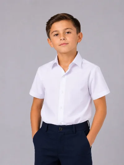 White short-sleeve shirt for boys 2646 Poland