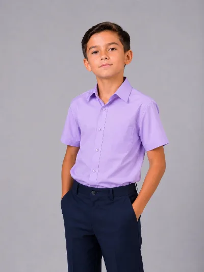 Lilac short-sleeve shirt for boys 2646 Poland