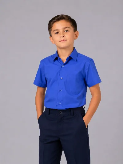 Dark blue short-sleeve shirt for boys by Pan Felo, Turkey